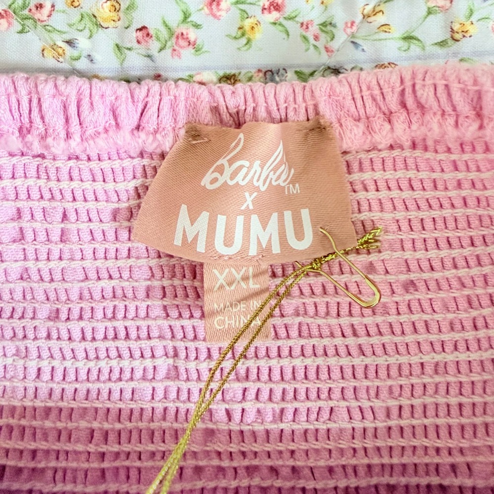 NEW Barbie x Show Me Your Mumu Duncan Halter Dress Pink Denim Mini XXL - Picture 8 of 15